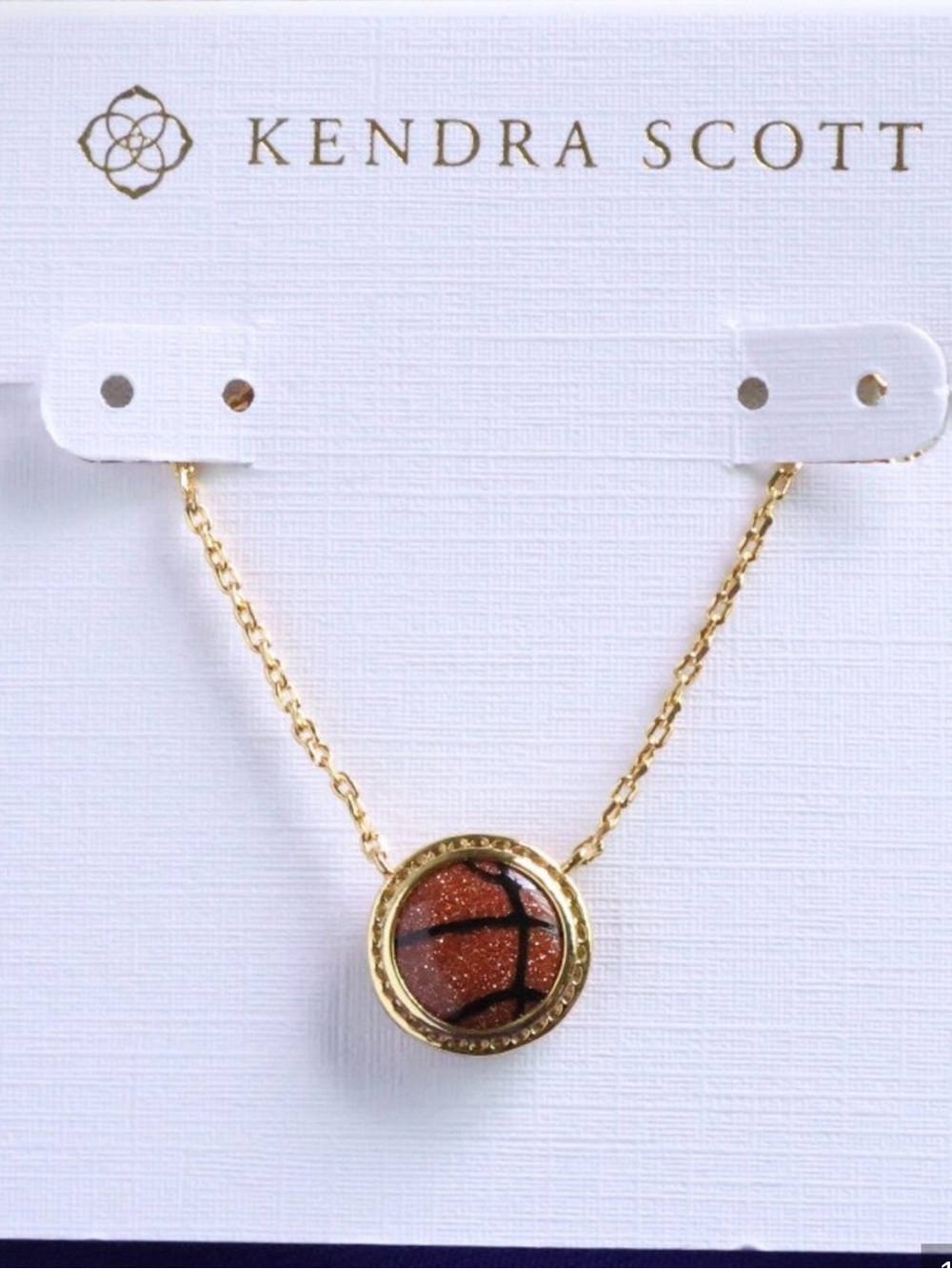 Kendra Scott - Basketball Orange Goldstone Necklace - NEW